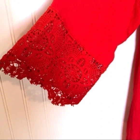 NWT CHELSEA & THEODORE Red Summer Gauze To… - Picture 3 of 6